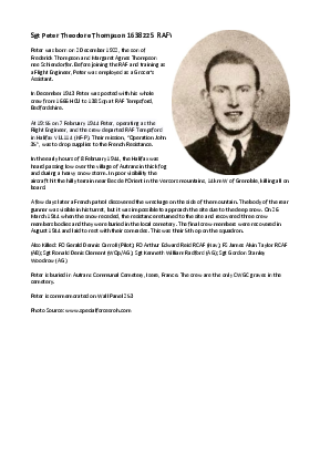 A preview of a PDF biography for Thompson, Peter Theodore